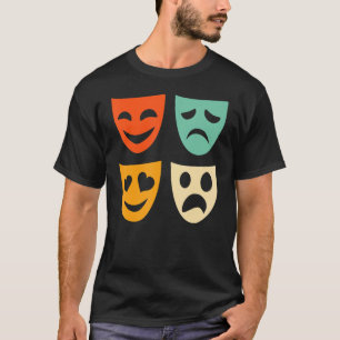 Vintage Theatre Masks Theater Actress Drama Actor T-Shirt