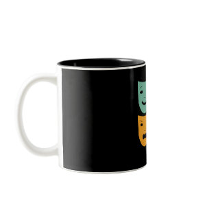Vintage Theatre Masks Theater Actress Drama Actor Two-Tone Coffee Mug