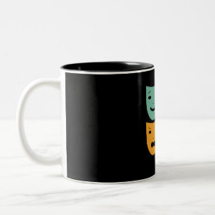 Vintage Theatre Masks Theater Actress Drama Actor Two-Tone Coffee Mug