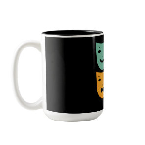 Vintage Theatre Masks Theater Actress Drama Actor Two-Tone Coffee Mug