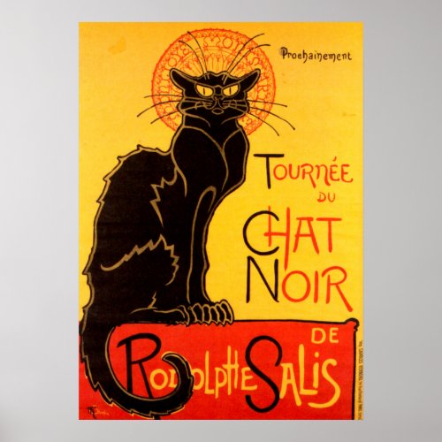 Vintage Theatre Show Chat Noir Black Cat Tour Poster