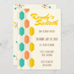 Vintage theme Mid Century, Birthday  Invitation