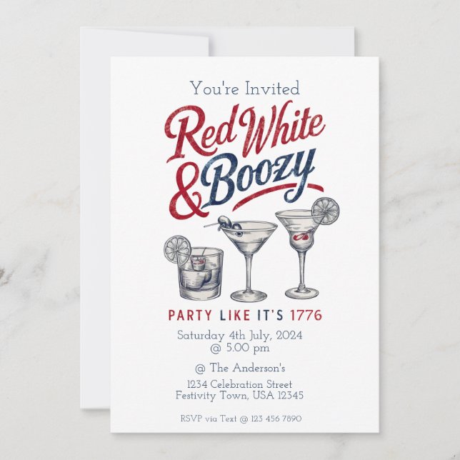 Vintage Themed 4th Invitation (Front)