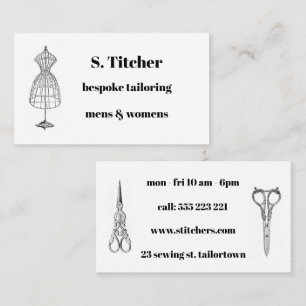 vintage themed business card for tailoring