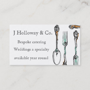 Vintage themed catering business card