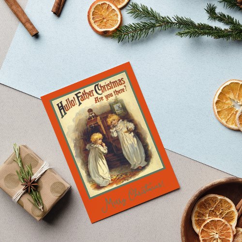 Vintage Themed Christmas Greeting Babies Phone Holiday Card