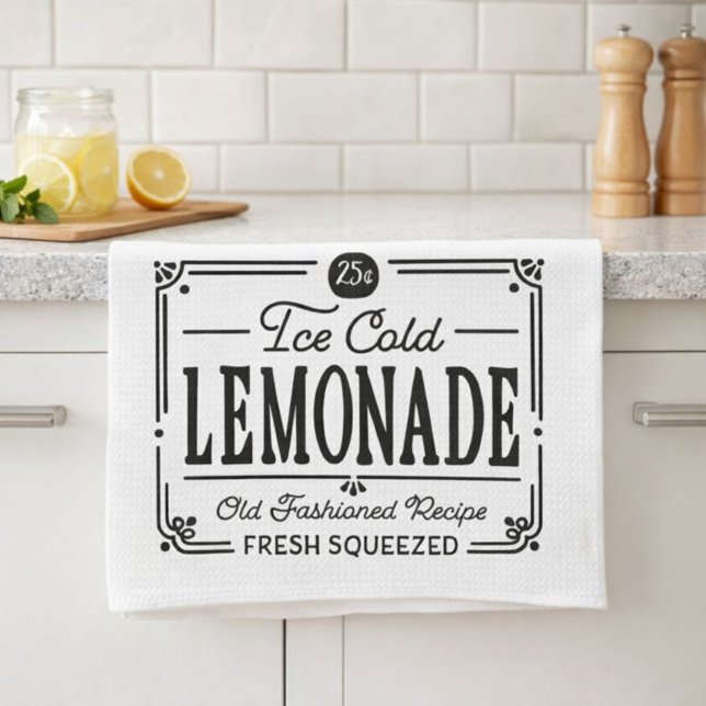 Vintage Themed Fresh Lemon Kitchen Towel (Creator Uploaded)