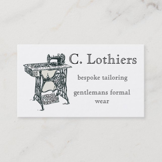 Vintage themed tailoring business card (Front)