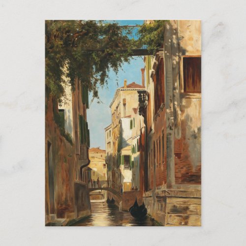 Vintage Theodor Groll Venice View of a Canal Postcard