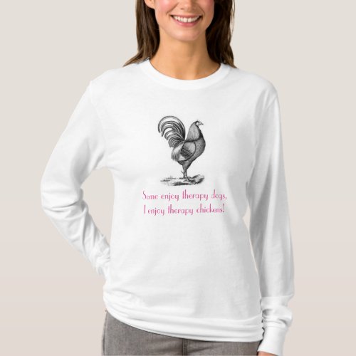 Vintage Therapy Chickens Womens Hanes Nano Tee