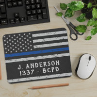 Vintage Thin Blue Line Personalized Police Officer