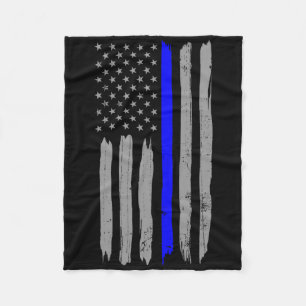 Vintage Thin Blue Line Shirt Police Support Usa Fl Fleece Blanket