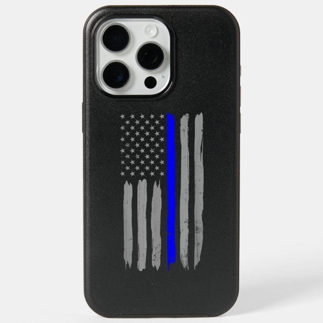 Vintage Thin Blue Line Shirt Police Support USA Fl iPhone 15 Pro Max Case (Back)