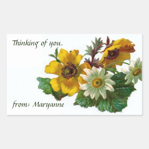 Vintage thinking of you or gift label sticker