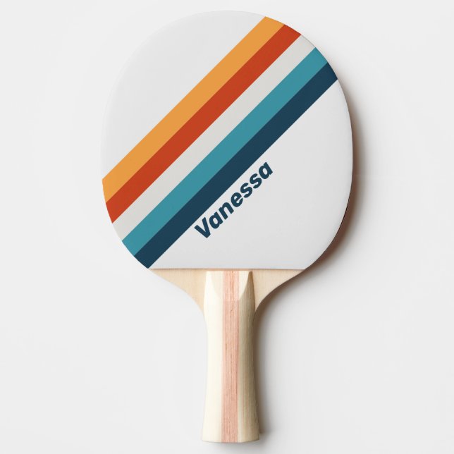 Vintage Thistle Striped with Name Ping Pong Paddle (Front)