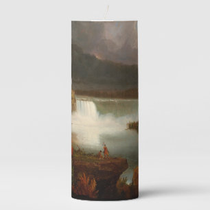 Vintage Thomas Cole Distant View of Niagara Falls Pillar Candle