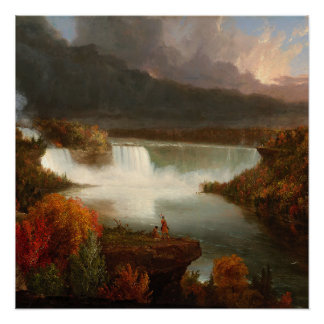 Vintage Thomas Cole Distant View of Niagara Falls Poster