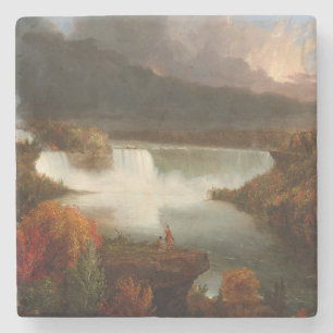 Vintage Thomas Cole Distant View of Niagara Falls Stone Coaster