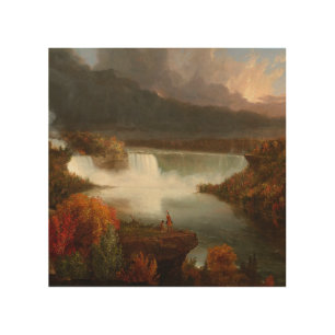 Vintage Thomas Cole Distant View of Niagara Falls Wood Wall Art