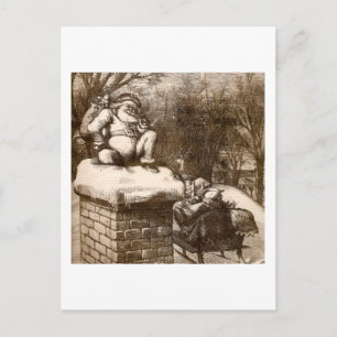 Vintage Thomas Nash Harper's Weekly 1865 Santa Holiday Postcard