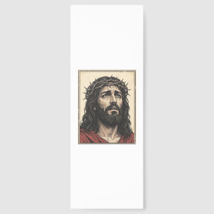 Vintage Thorn Crown Religious Portrait Vector Art_ Bookmarks