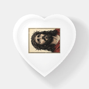 Vintage Thorn Crown Religious Portrait Vector Art_ Paperweight
