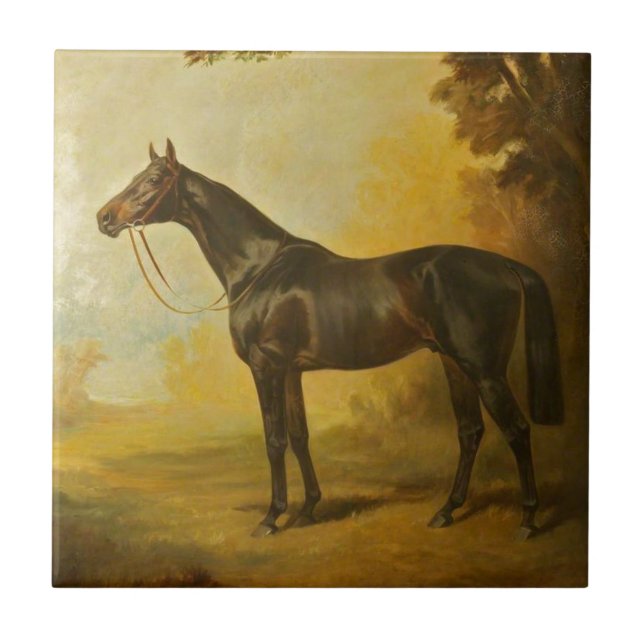 Vintage Thoroughbred Horse Ceramic Tile (Front)