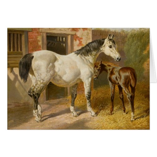 Vintage Thoroughbred Mare and Foal