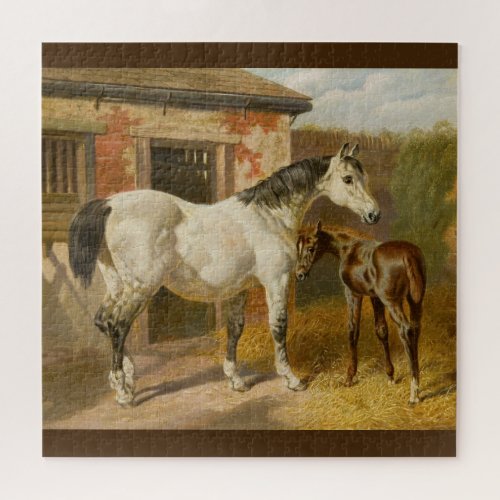 Vintage Thoroughbred Mare and Foal Jigsaw Puzzle