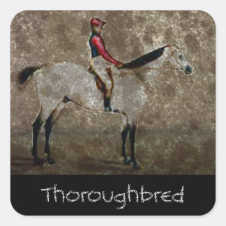 Vintage Thoroughbred Race Horse Square Sticker