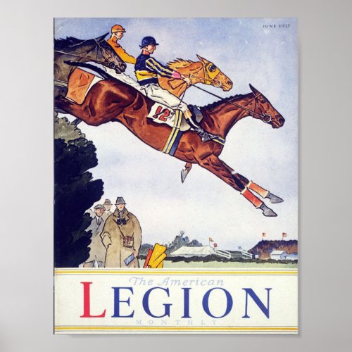 Vintage thoroughbred race horses poster