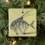 Vintage Threadfin Trevally, African Pompano Fish Ceramic Ornament