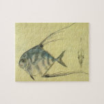 Vintage Threadfin Trevally, African Pompano Fish Jigsaw Puzzle