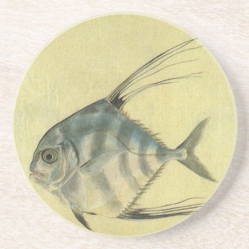 Vintage Threadfin Trevally African Pompano Fish Sandstone Coaster