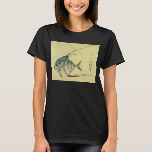 Vintage Threadfin Trevally African Pompano Fish T_Shirt