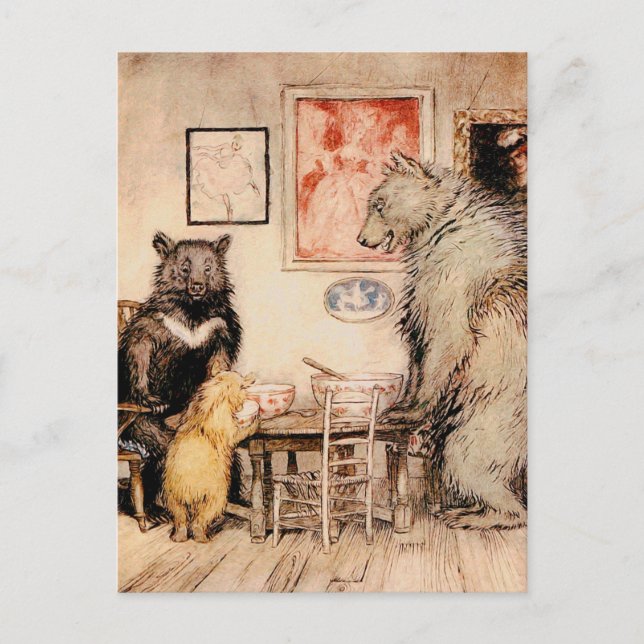 Vintage Three Bears Postcard (Front)