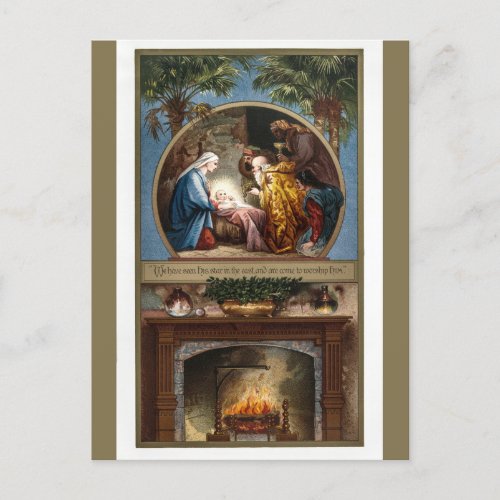 Vintage Three Kings Magi Epiphany Postcard