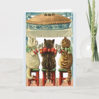 Vintage Three Little Kittens Mouse Pie Note Card by RetroMagicShop at Zazzle