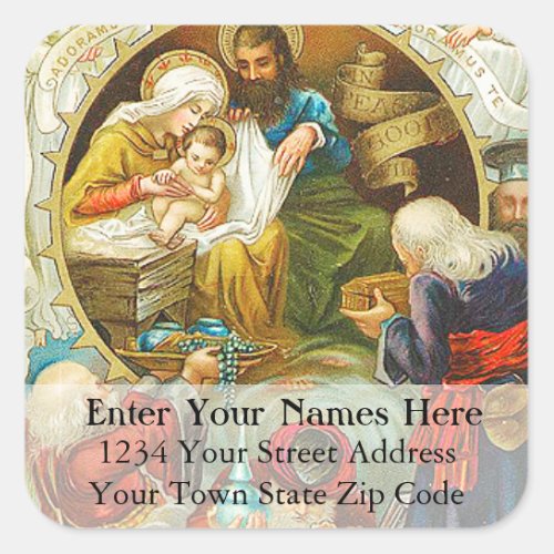 Vintage Three Wise Men Christmas Address Label