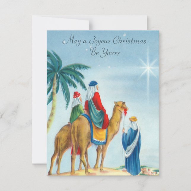Vintage Three Wise Men Flat Card (Front)
