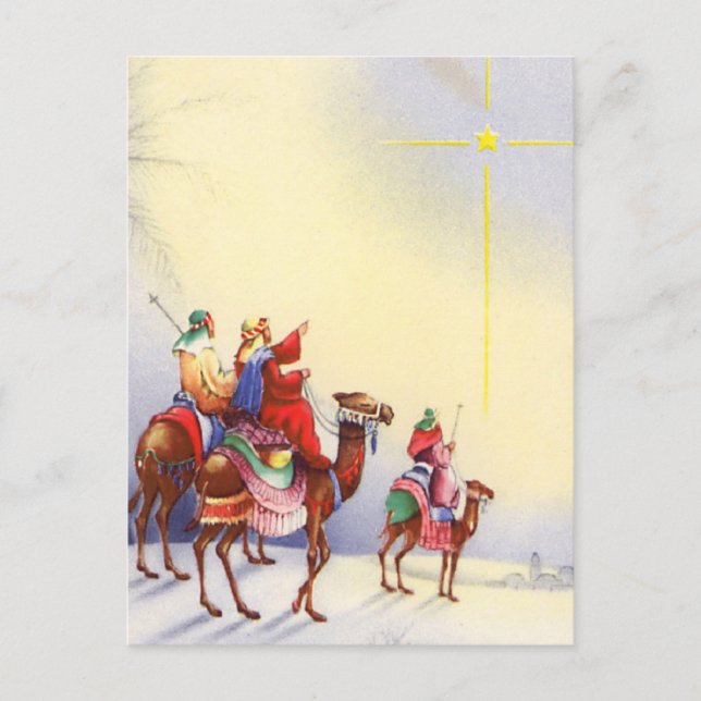 Vintage Three Wise Men Postcard (Front)