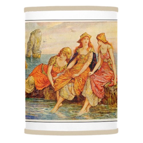 Vintage _ Three Women  the Sea Lamp Shade