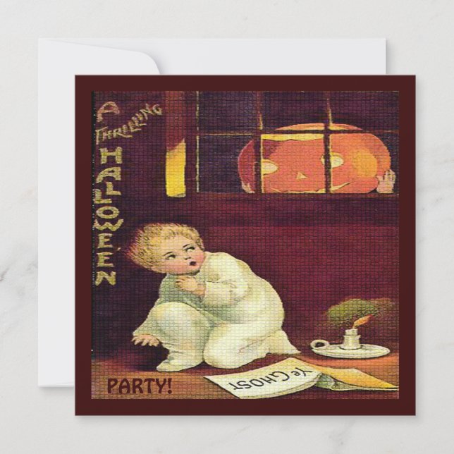 Vintage Thrilling Halloween Invitation (Front)