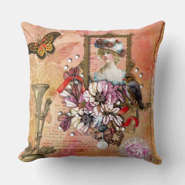 Vintage Throw Pillow (Front)
