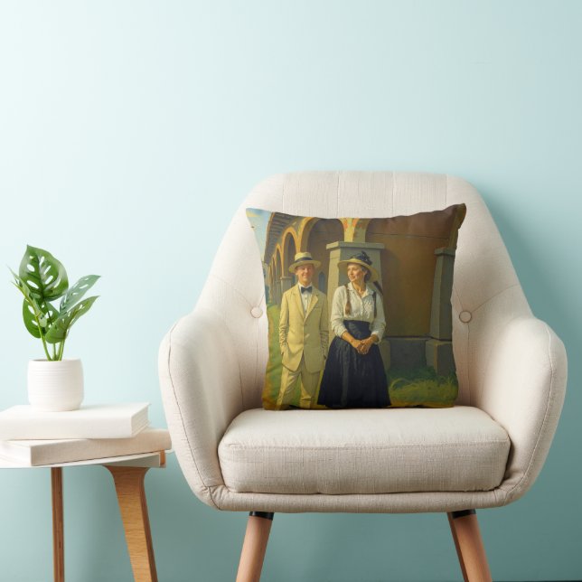 Vintage Throw Pillow (Chair)