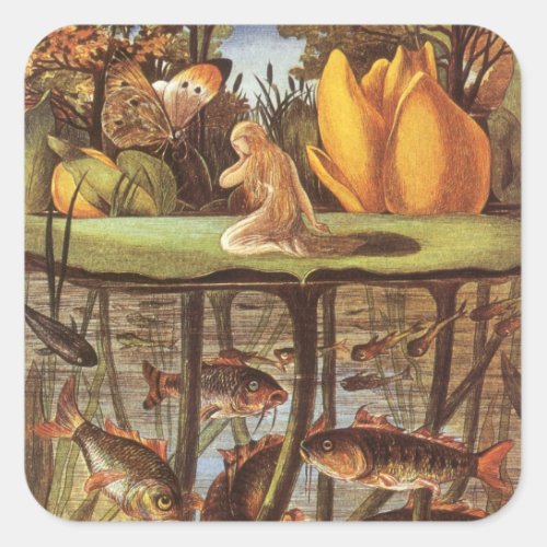 Vintage Thumbelina Fairy Tale Eleanor Vere Boyle Square Sticker
