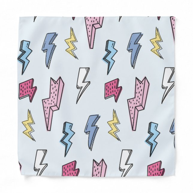 Vintage Thunder Seamless Illustration Bandana (Front)