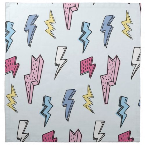 Vintage Thunder Seamless Illustration Cloth Napkin