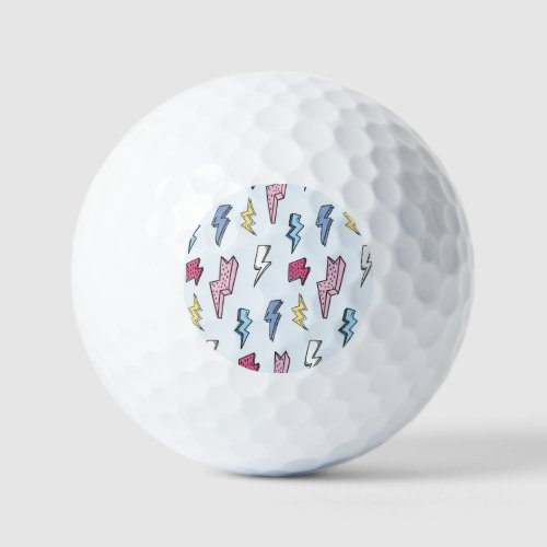 Vintage Thunder Seamless Illustration Golf Balls