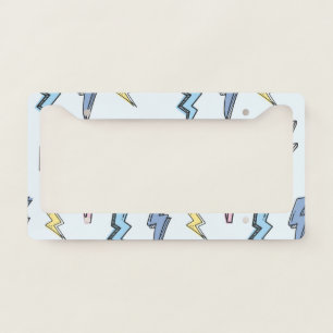 Vintage Thunder Seamless Illustration License Plate Frame